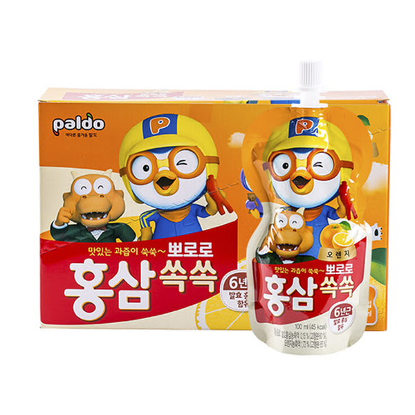 Paldo Pororo Red Ginseng Drink Orange (100ml*10)*4)