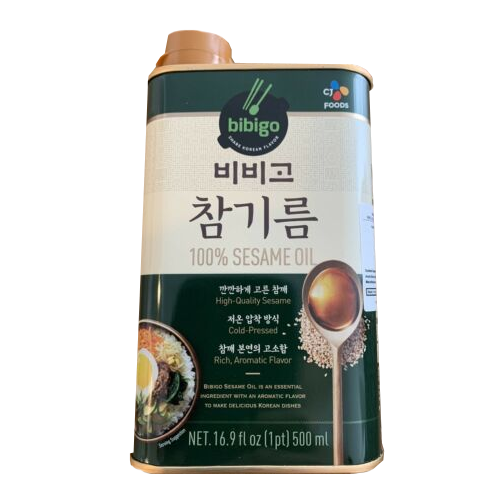 CJ Bibigo Sesame Oil (100% Sesame Oil)-Cold Press (500ml*12)
