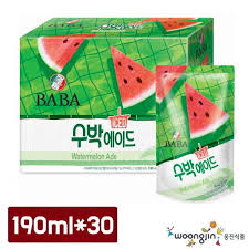Woongjin BaBa Watermelon Ade Pouch (190ml*10p*5)