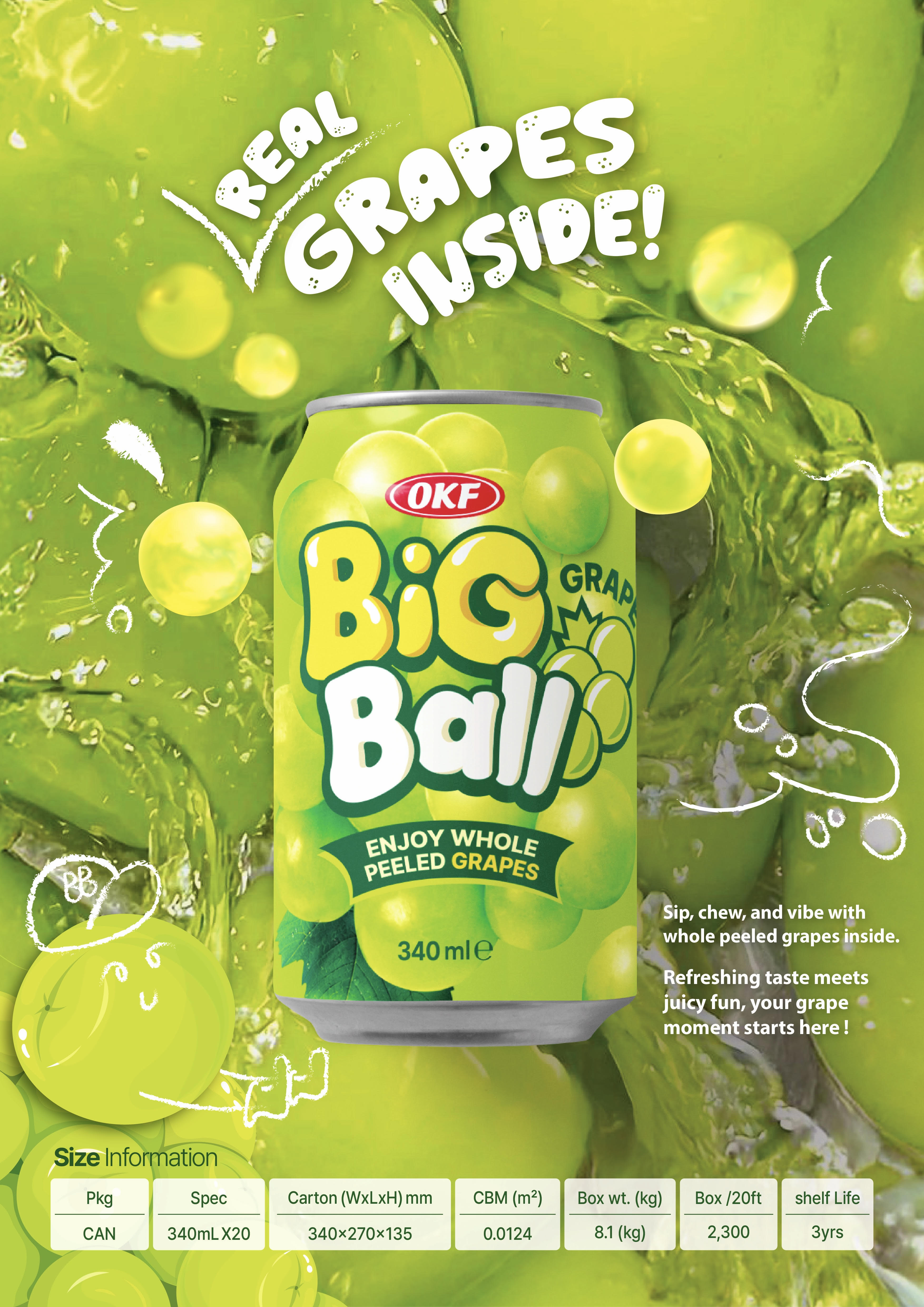 OKF Big Ball Grape(CAN)(340ml*20)